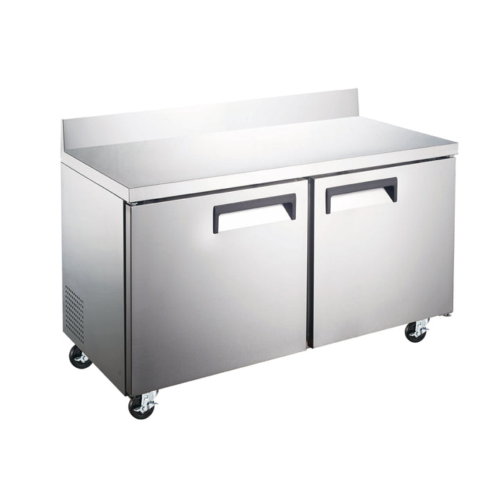 EFI CWDR2-48VCX 47" X-Line 2-Door Stainless Steel Worktop Refrigerator with Backsplash - 13.4 Cu. Ft.