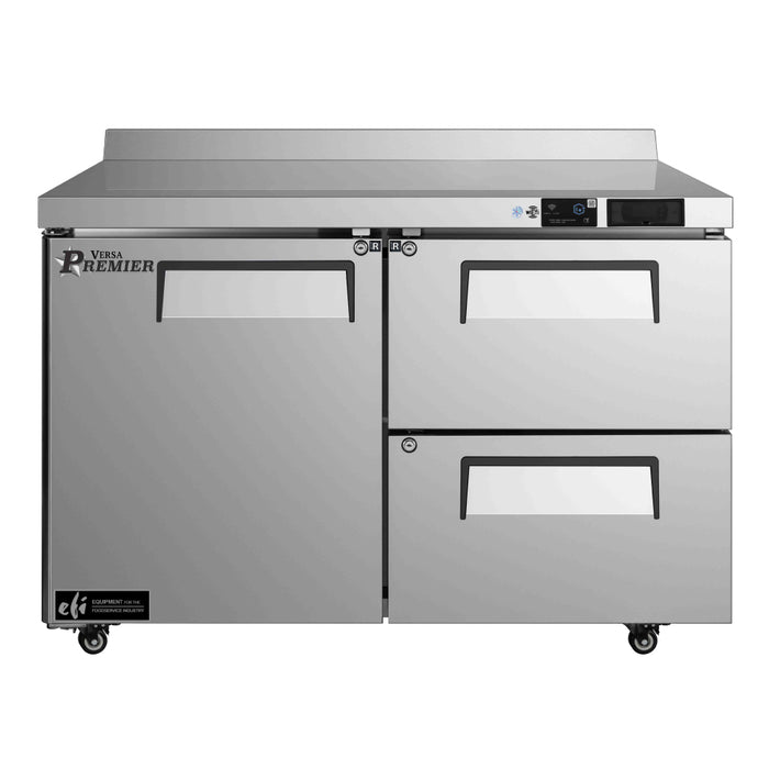 EFI Premier CWDW2-48VCP 48" 1-Door & 2-Drawer Stainless Steel Worktop Refrigerator with Backsplash - 11.1 Cu. Ft.