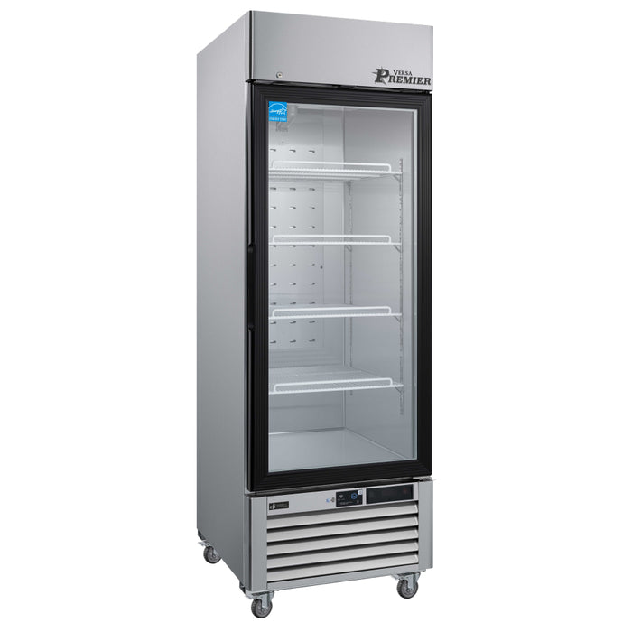 EFI Premier F1-27GDSVCP 27" Stainless Steel Glass 1-Door Merchandiser Freezer, Right Hinge - 19.3 Cu. Ft.