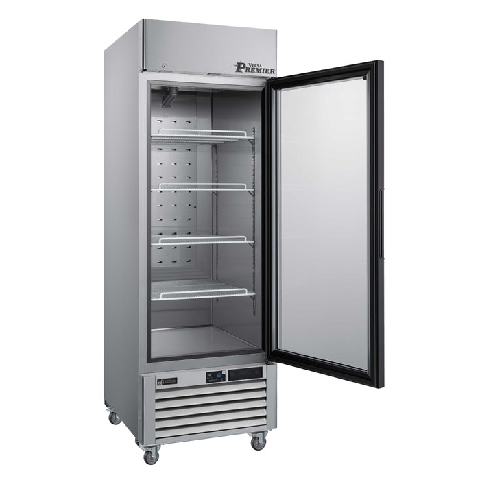 EFI Premier F1-27GDSVCP 27" Stainless Steel Glass 1-Door Merchandiser Freezer, Right Hinge - 19.3 Cu. Ft.
