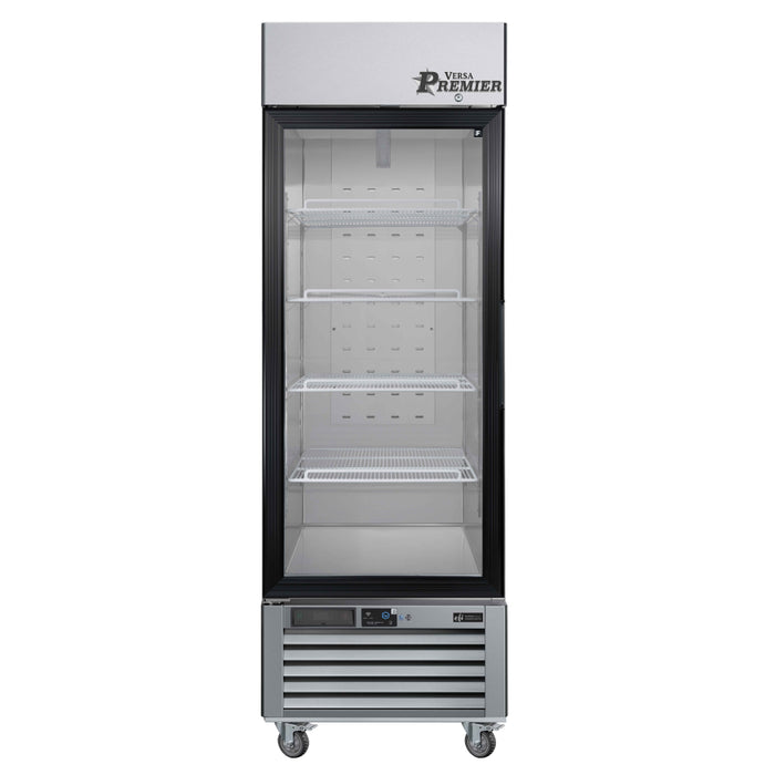 EFI Premier F1-27GDSVCP-L 27" Stainless Steel Glass 1-Door Merchandiser Freezer, Left Hinge - 19.3 Cu. Ft.