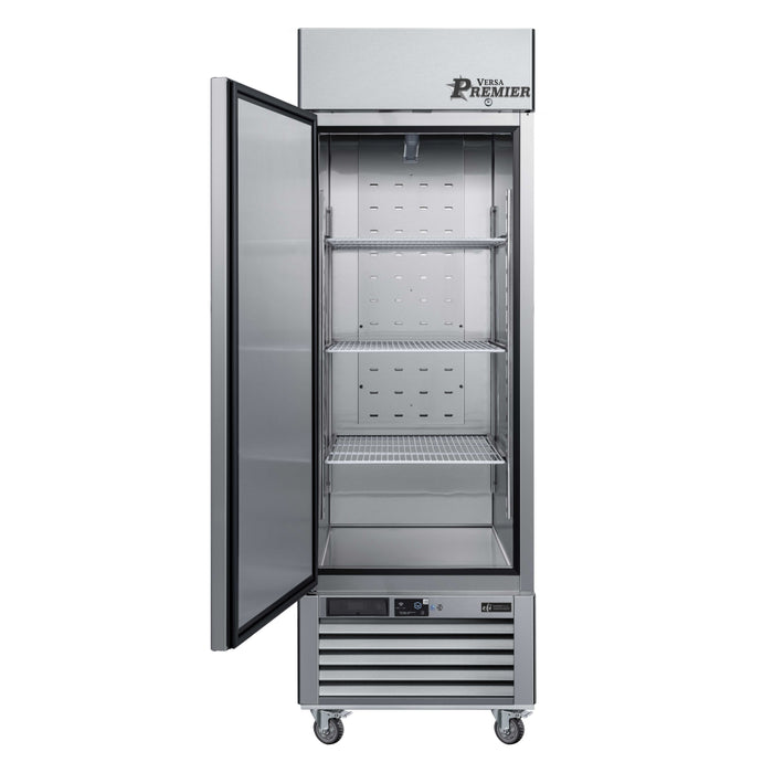 EFI Premier F1-27VCP-L 27" Bottom Mount Solid 1-Door Stainless Steel Reach-In Freezer, Left Hinge - 19.3 Cu. Ft.