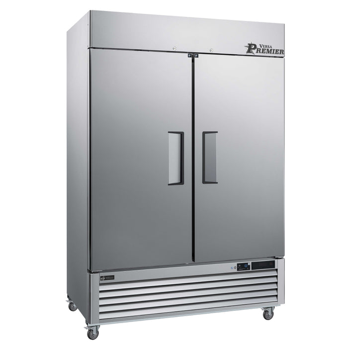 EFI Premier F2-54VCP 54" Bottom Mount Solid 2-Door Stainless Steel Reach-In Freezer - 43.5 Cu. Ft.