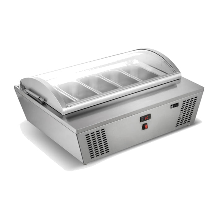 EFI FGCM-5P 38.5" Curved Glass Top Gelato Freezer Merchandiser - 2.4 Cu. Ft.