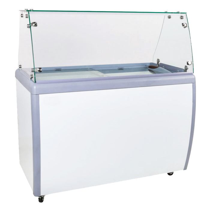 EFI FICD-26 26" Ice Cream Dipping Freezer with Flat Sneeze Guard - 5.5 Cu. Ft.