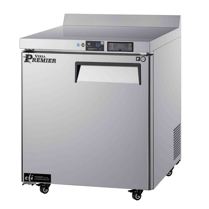 EFI Premier FWDR1-27VCP-L 27" 1-Door Stainless Steel Worktop Freezer with Backsplash, Left Hinge - 7.1 Cu. Ft.