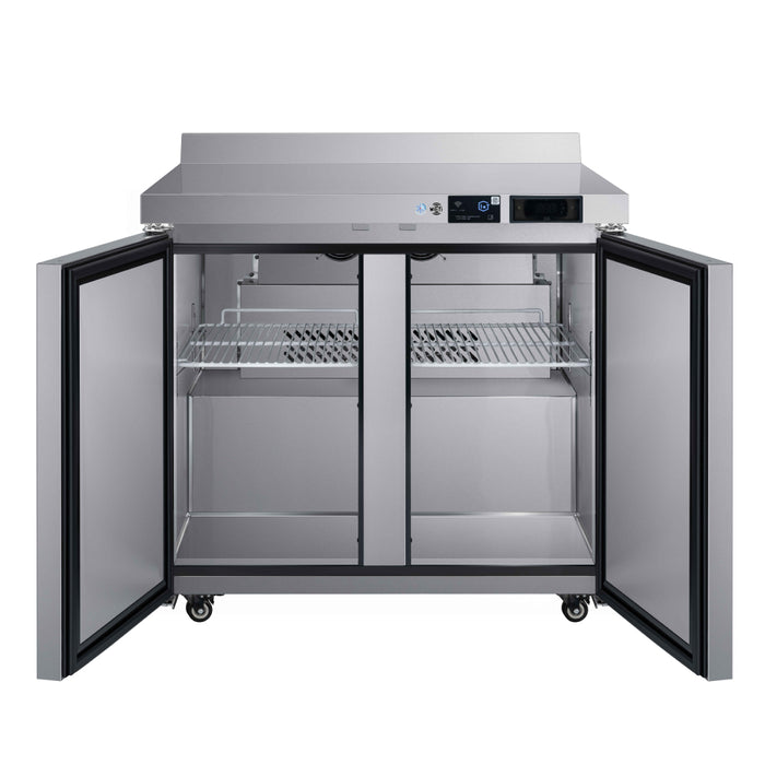 EFI Premier FWDR2-36VCP 36" 2-Door Stainless Steel Worktop Freezer with Backsplash - 9.7 Cu. Ft.