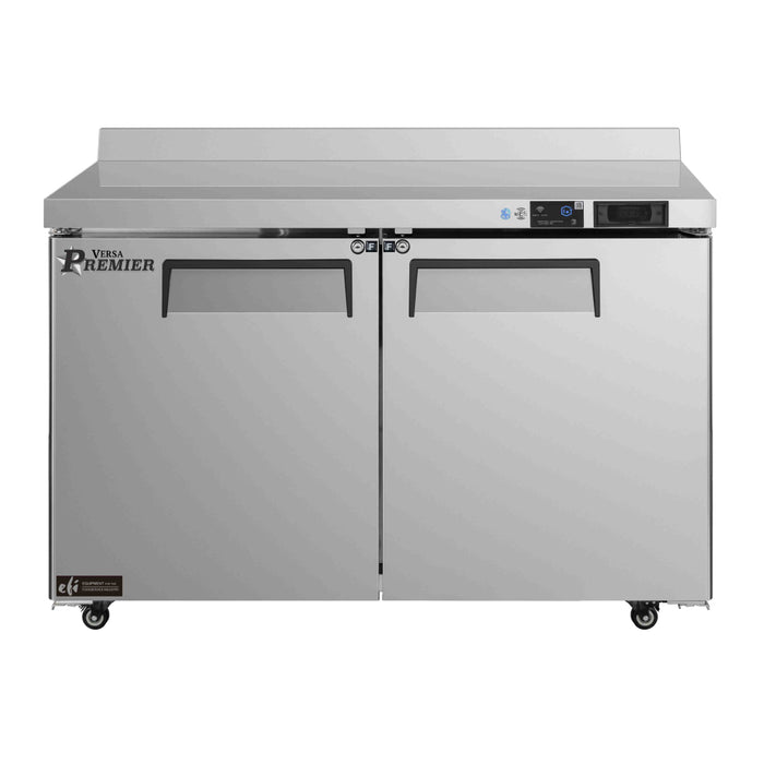 EFI Premier FWDR2-48VCP 48" 2-Door Stainless Steel Worktop Freezer with Backsplash - 13 Cu. Ft.