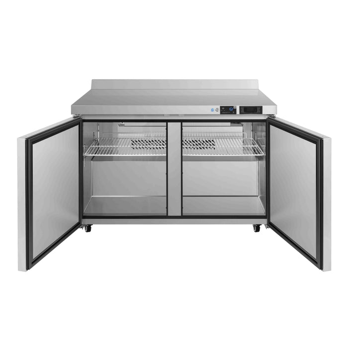 EFI Premier FWDR2-48VCP 48" 2-Door Stainless Steel Worktop Freezer with Backsplash - 13 Cu. Ft.
