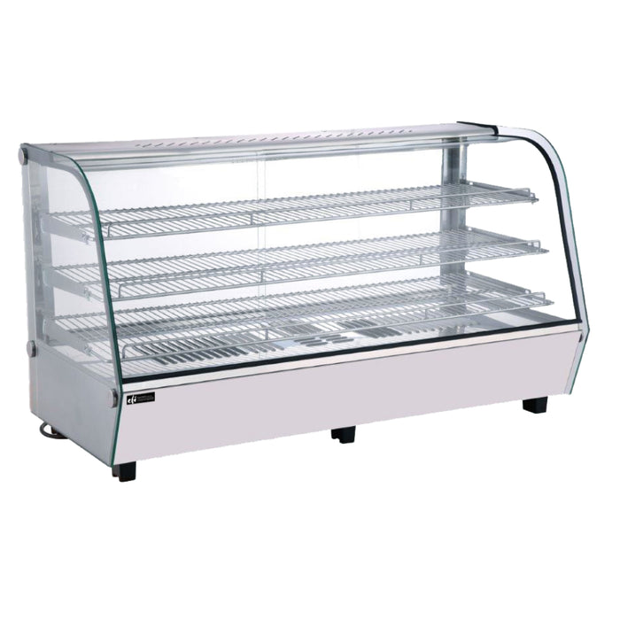 EFI HGCM-CT-4827-WH 47" Curved Glass Heated Countertop Display Case - 7.1 Cu. Ft.