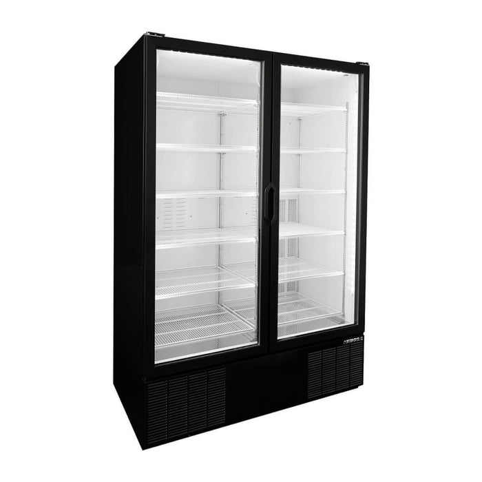 Habco ESM49HCTD 54" 10-Shelf Double Swing Glass Door Refrigerated Merchandiser