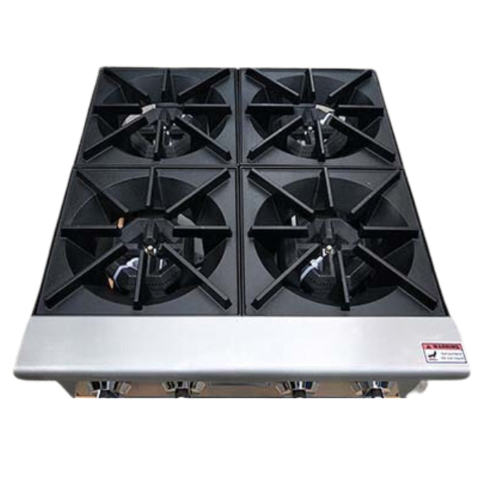 EconoCold 24" Gas 4-Burner Countertop Hot Plate - 128,000 BTU - HP-4