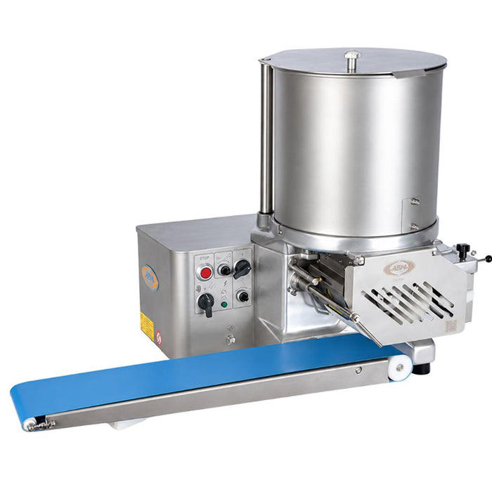 ABM F2000PLUSB-SPECIAL 70 Lbs. Patty Forming Machine with Extended Conveyor Belt - 1 HP