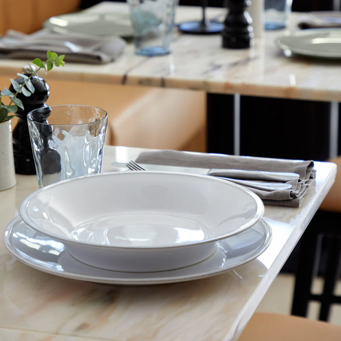 Costa Nova 11.25" Friso White Round stoneware Dinner Plate - FIP281-WHI