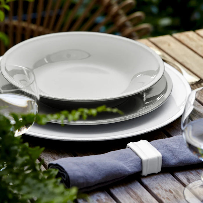 Costa Nova 13.5" Friso White Stoneware Serving Platter - FIP343-WHI