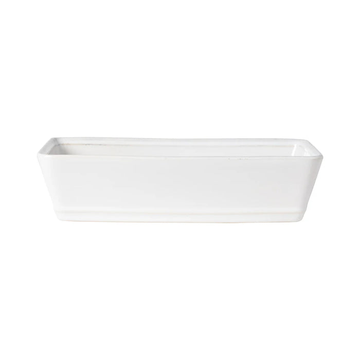 Costa Nova 10" x 7.25" Friso White Rectangular Stoneware Baking Dish - FIR251-WHI