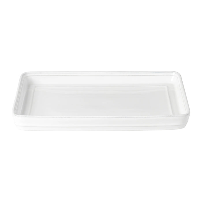 Costa Nova 12" x 9" Friso White Rectangular Stoneware Serving Platter - FIR303-WHI