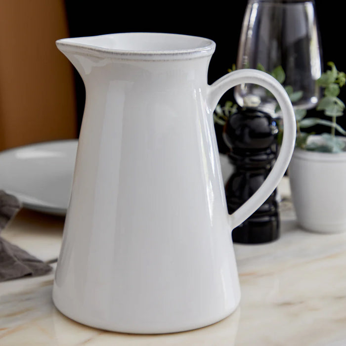 Costa Nova 56 Oz. Friso White Stoneware Pitcher - FIZ212-WHI