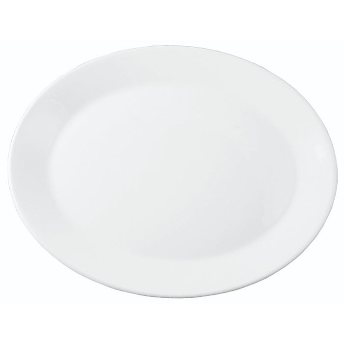 Arcoroc FM539 12.5" X 8.4" Eternity Plus White Ceramic Oval Platter - 12/Case