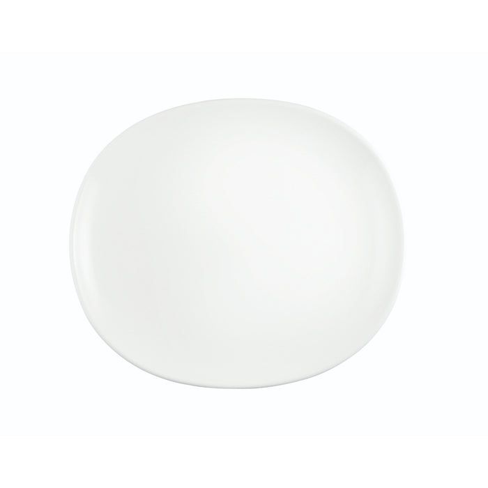 Arcoroc FM554 12" Eternity Plus White Ceramic Coupe Oval Platter - 12/Case