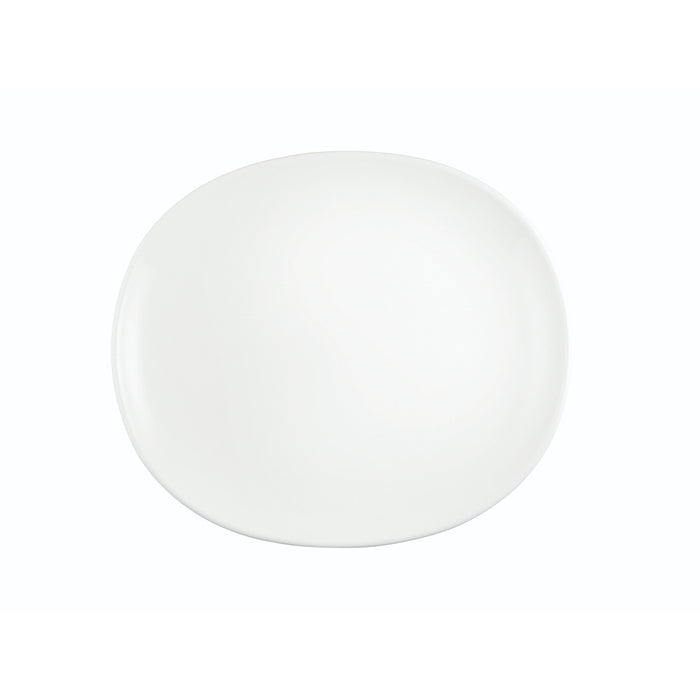 Arcoroc FM560 9.5" Eternity Plus White Ceramic Coupe Oval Plate - 24/Case