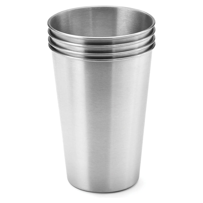 Fox Run 76425 16 Oz. Stainless Steel Beer Pint Cup Set - 4/Case
