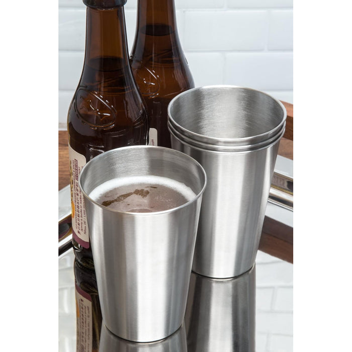 Fox Run 76425 16 Oz. Stainless Steel Beer Pint Cup Set - 4/Case