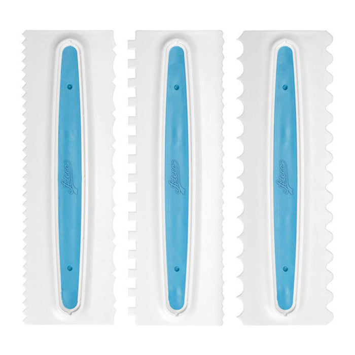 Ateco 9" Plastic Decorating Comb Set - 3 Piece - 1448