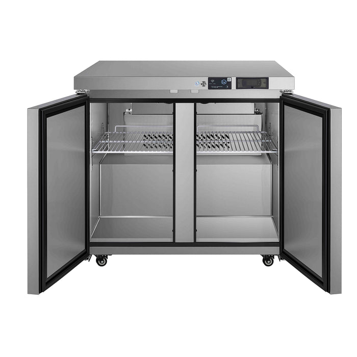 EFI Premier FUDR2-36VCP 36" 2-Solid Door Stainless Steel Undercounter Freezer - 9.7 Cu. Ft.
