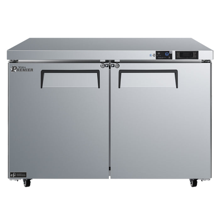 EFI Premier FUDR2-48VCP 48" 2-Solid Door Stainless Steel Undercounter Freezer - 13 Cu. Ft.