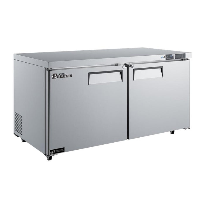 EFI Premier FUDR2-60VCP 60" 2-Solid Door Stainless Steel Undercounter Freezer - 16.8 Cu. Ft. (Copy)