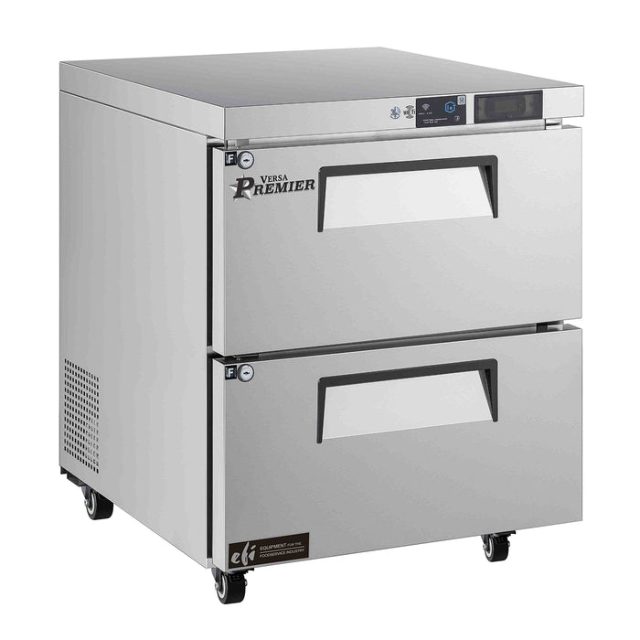 EFI Premier FUDW2-27VCP 27" 2-Drawer Stainless Steel Undercounter Freezer - 4.4 Cu. Ft.