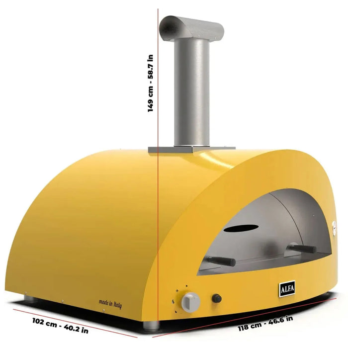Alfa Moderno 5 Pizze Yellow Natural Gas Pizza Oven - FXMD-5P-MGIAI-U