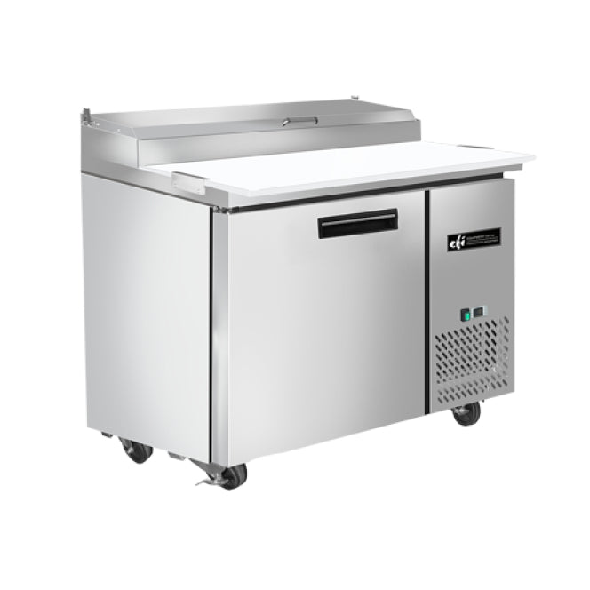 EFI CPDR1-44VC-L 44" Left-Hand 1-Door Stainless Steel Refrigerated Pizza Prep Table - 9.7 Cu. Ft.