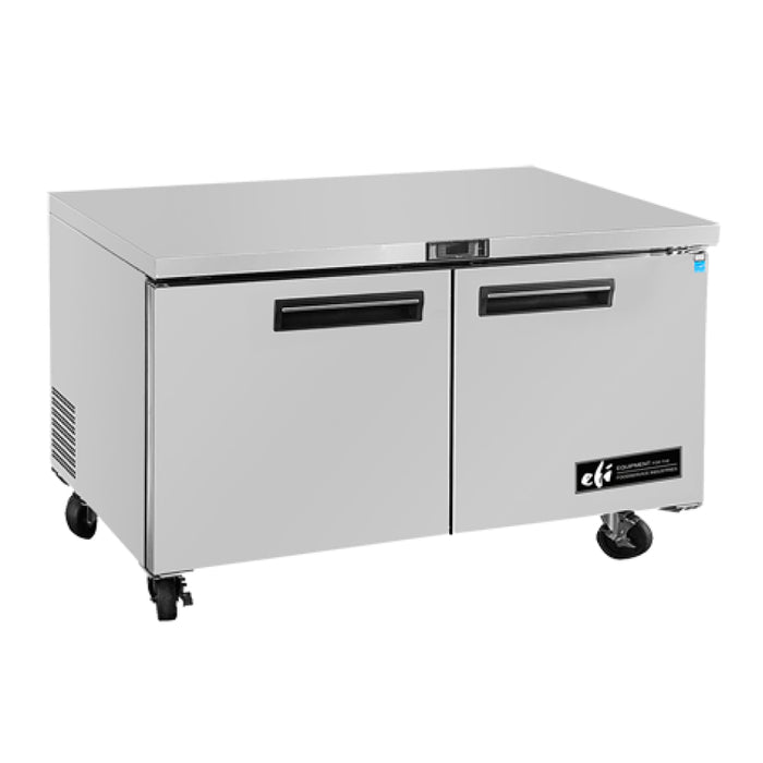 EFI FUDR2-60VC 60" 2-Door Stainless Steel Undercounter Freezer - 17.2 Cu. Ft.