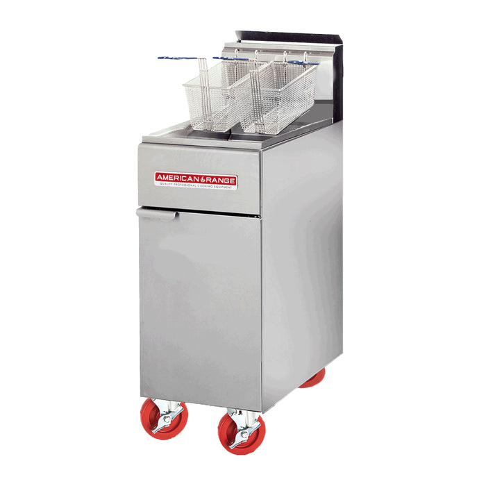 American Range AF-35/50 50 Lbs. Natural Gas Commercial Floor Deep Fryer - 120,000 BTU
