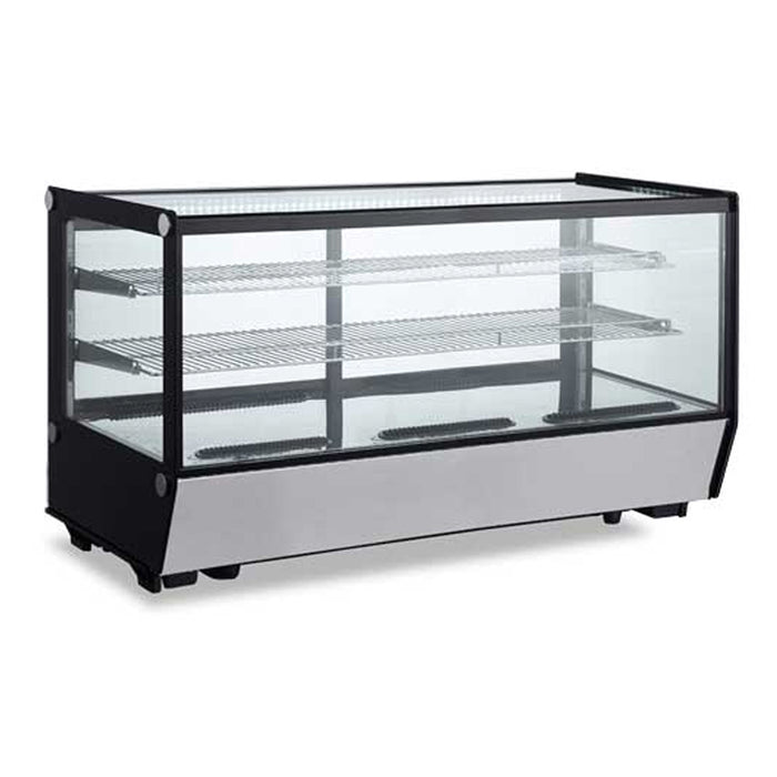 Nella 60" Square Glass Countertop Refrigerated Showcase - 8.89 cu. ft.