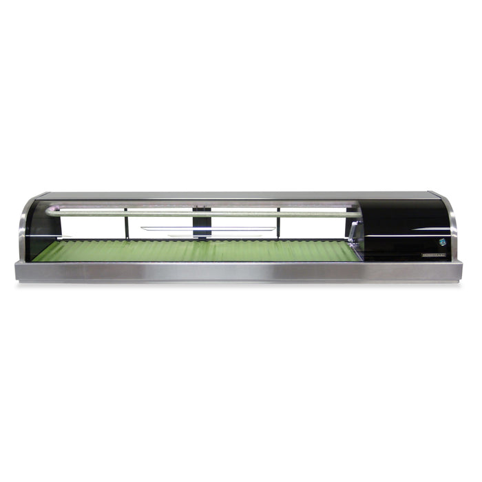 Hoshizaki HNC-210BA-R-SLH 82" Curved Glass Refrigerated Right Side Condenser Sushi Display Case