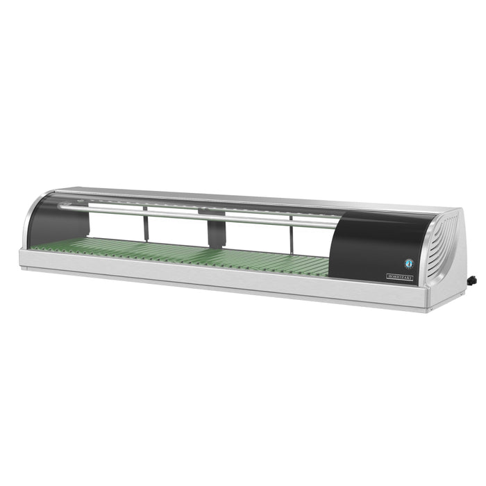 Hoshizaki HNC-150BA-R-SLH 59" Curved Glass Refrigerated Right Side Condenser Sushi Display Case