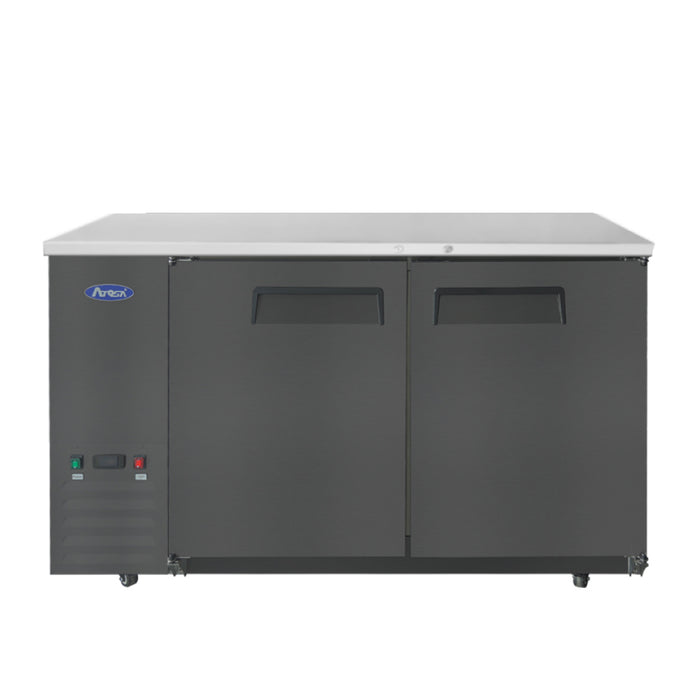 Atosa SBB59GRAUS2 57" Solid 2-Door Back Bar Cooler - 15 Cu.Ft.