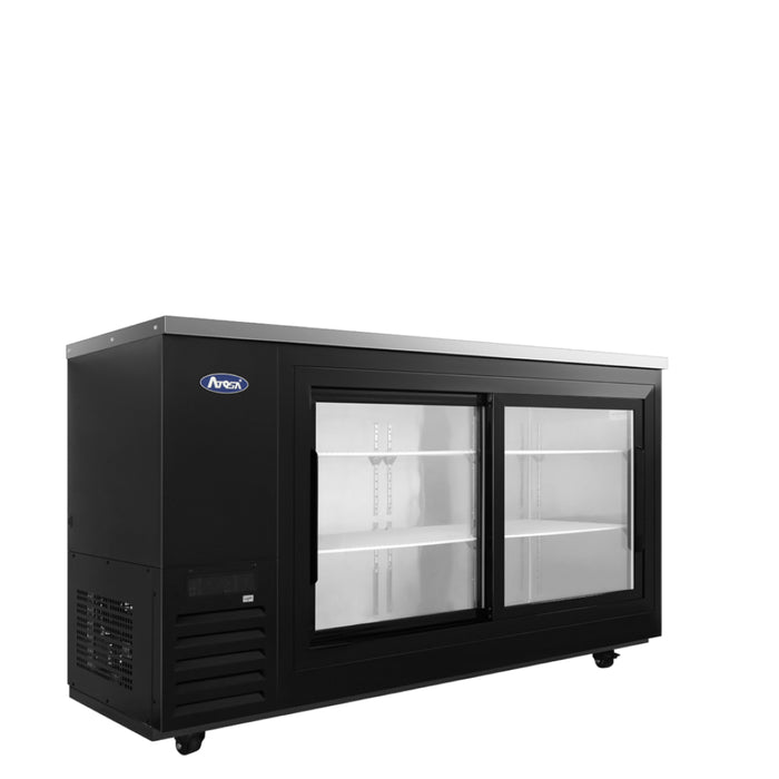Atosa SBB69SGGRAUS2 68" Glass 2-Door Back Bar Cooler - 18.6 Cu.Ft.