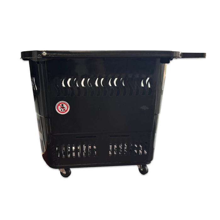 Nella Black Shopping Basket with Wheels - K-BSK-ROL-45-BL