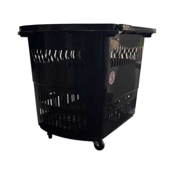 Nella Black Shopping Basket with Wheels - K-BSK-ROL-45-BL