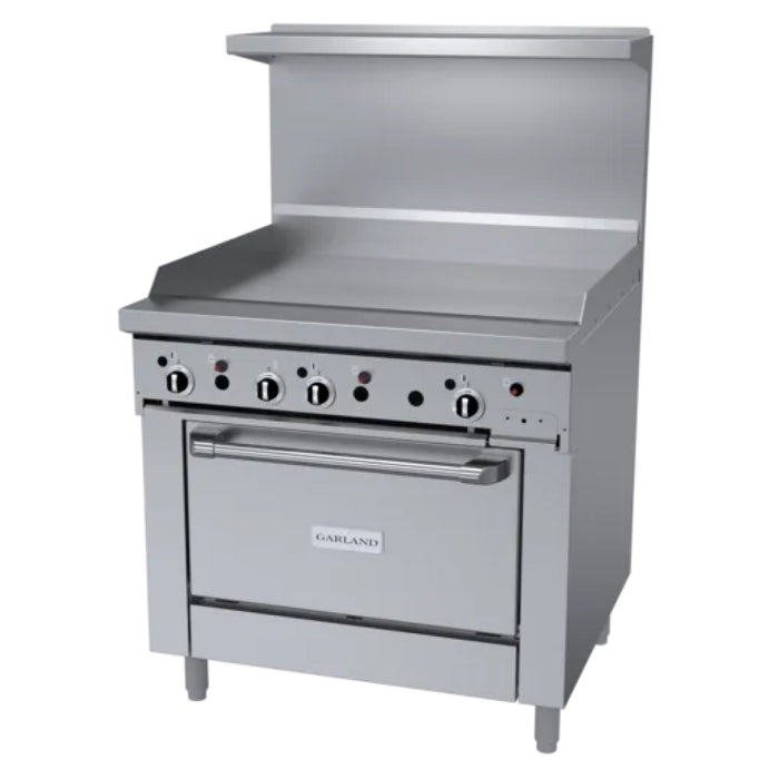 Garland G36-G36R 36” Natural Gas Range with Griddle Top & Standard Oven - 92,000 BTU