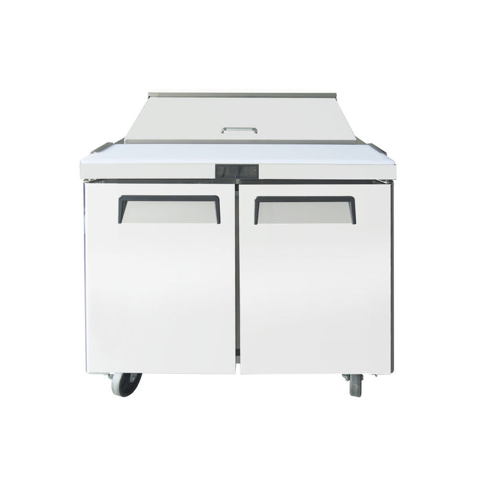 Econocold 48" 2-Door Stainless Steel Refrigerated Salad / Sandwich Prep Table - 13.8 Cu. Ft. - GD-TSSU-48