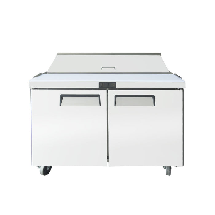 Econocold 61" 2-Door Stainless Steel Refrigerated Salad / Sandwich Prep Table - 17.8 Cu. Ft. - GD-TSSU-60
