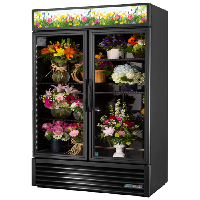 True GDM-49FC-HC~TSL01 54" Swing Glass Door Floral Refrigerated Merchandiser