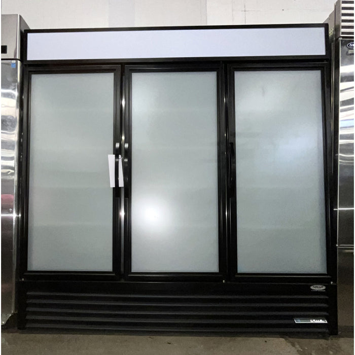 (USED) True GDM-72-HC~TSL01 BL 78" Black Frosted Glass Door Refrigerated Merchandiser
