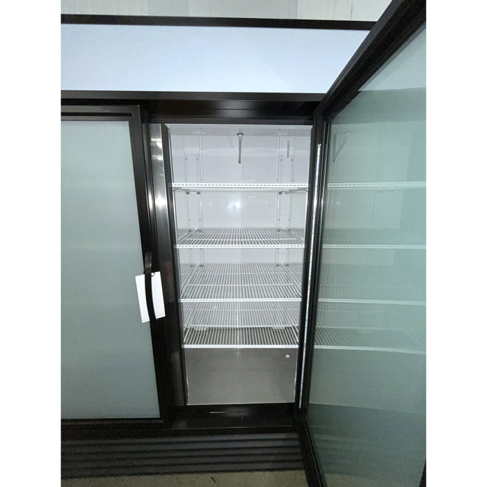 (USED) True GDM-72-HC~TSL01 BL 78" Black Frosted Glass Door Refrigerated Merchandiser