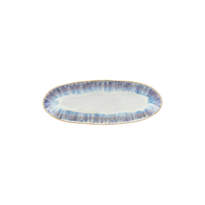 Costa Nova 9.5" x 3.75" Brisa Ria Blue Oval Stoneware Platter - 2/Case - GOA241-RIA